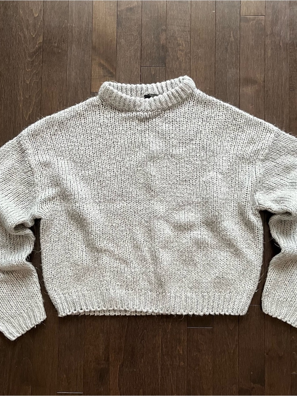 Divided Cream Textured Turtleneck Knitted Sweater - Women's